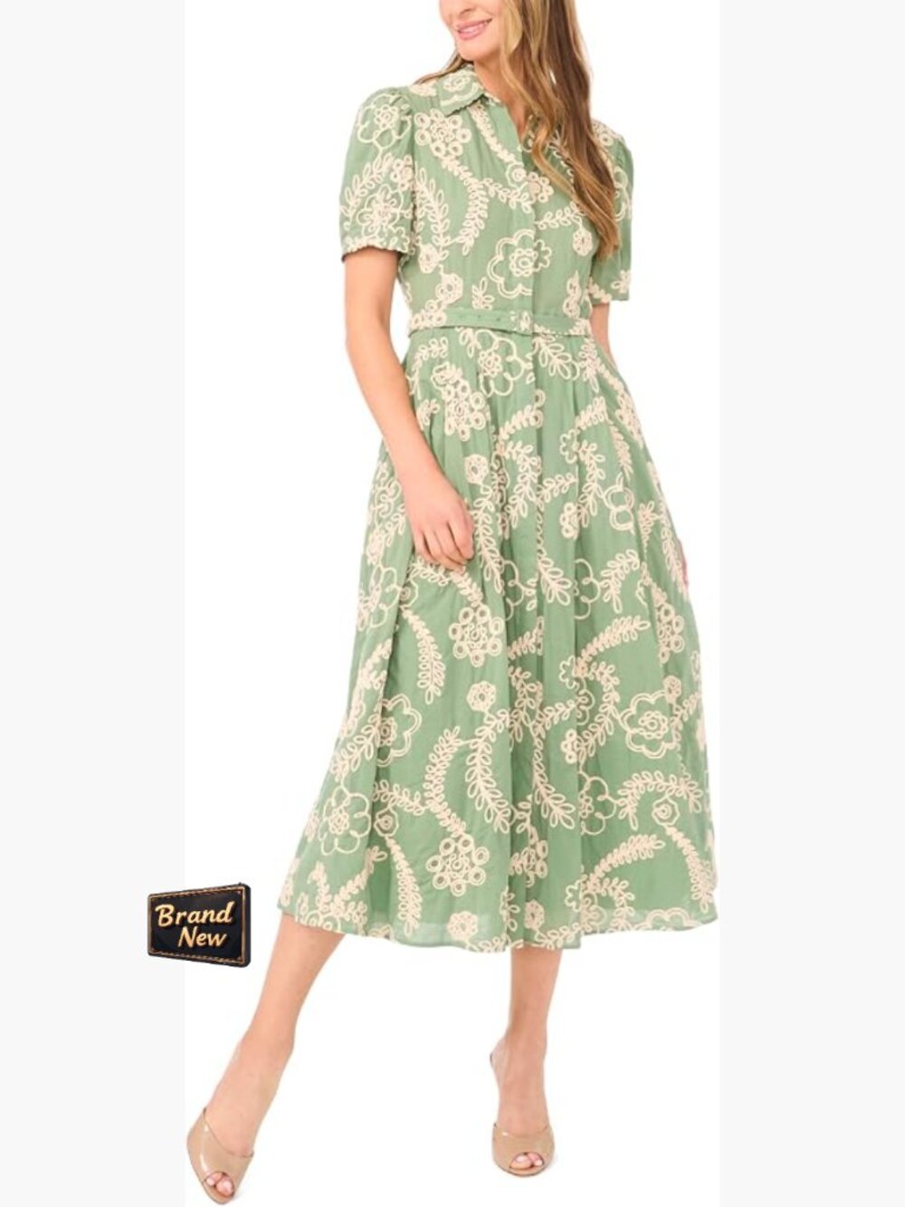 Ted Baker Women's Camile Short Sleeve Collared Button Down Maxi Dress